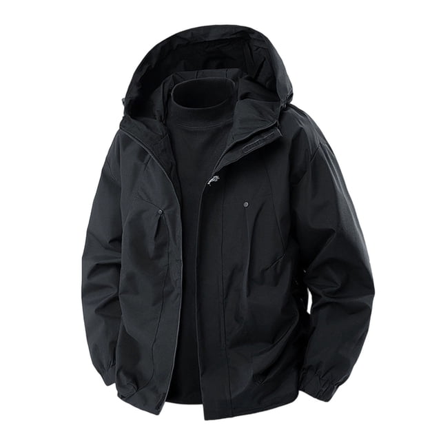 Veste de Travail Imperméable à Capuche à Manches Longues pour Homme avec Multiples Poches pour Activités de Plein Air