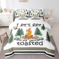 thumbnail image 1 of Erosebridal Literie Camping Heureux Taille Simple, Ensembles de Literie Véhicule Récréatif Taille Simple, Décor de Camping Dessin Animé, Réversible 7 Pcs, 1 of 5
