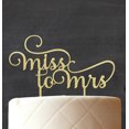 thumbnail image 3 of Miss To Mrs Bridal Shower Cake Topper Custom Rustic Wooden Wedding Cake Topper Cake Decoration 7-8 Inches Wide, 3 of 3