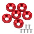 thumbnail image 1 of 6pcs Voiture Moto Plaque d'Immatriculation Cadre Garde-Boue Moteur Couvre Rondelle / Boulon Kit (Rouge), 1 of 11