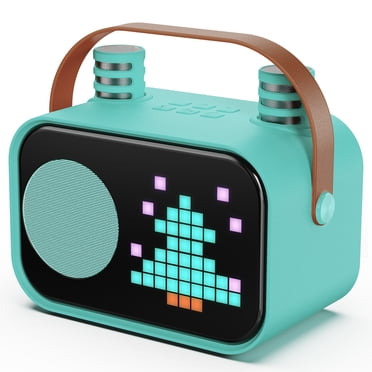 JYX Karaoke Machine, Home Karaoke System with 15 Animated Dispaly Modes, Mini Portable Karaoke Machine with 2 Microphones, Green