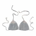 thumbnail image 1 of Hemlock Solid Color Hand Crochet Bikini Tops, Solid Color Hand Crochet Bikini Top, Euramerican Style, Summer Swimsuit, Gray Euramerican Swimsuit, Gray M, Size S-L, 1 of 4