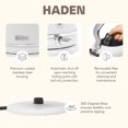 thumbnail image 3 of Haden Chelsea 1.7 Liter Electric Water Kettle with Base, Ivory & Chrome, 3 of 9
