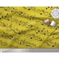 thumbnail image 2 of Soimoi Yellow Rayon Crepe Fabric Notes Musical Instrument Print Fabric by the Yard 46 Inch Wide, 2 of 5