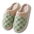 thumbnail image 1 of Pisexur House Slippers for Woman Keep Warm and Non-Slip Slippers Contrast Color Plush Warm Home Indoor Slippers & Comfortable and Durable House Slippers for Woman, 1 of 2