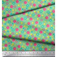 thumbnail image 3 of Soimoi Japan Crepe Satin Fabric Circle,Dot & Triangle Geometric Decor Fabric Printed Yard 42 Inch Wide, 3 of 3