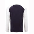 thumbnail image 3 of Birdeem Mens Fashion Casual Color Block Long Sleeve Round Neck Blouse, 3 of 7