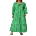 thumbnail image 1 of Robe Maxi Décontractée d'Été pour Femmes, Bohème à Fleurs, Col en V, Manches Courtes Bouffantes, Robe de Plage Longue Évasée, Bleu Ciel, M, 1 of 7