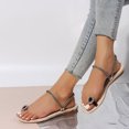 thumbnail image 1 of Styesk Womens Sandals Women's Summer Clip-toe Beach Rhinestone Soft Soled Flat Sandals, 1 of 4