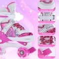 thumbnail image 4 of TOMSHOO TOMSHOO Patins à Roulettes à DEL Réglables pour Enfants - Roues Phosphorescentes, 4 Tailles, Rose et Blanc, Parfaits pour Garçons et Filles, 4 of 6