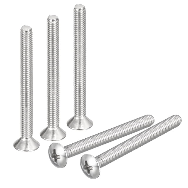 Unique Bargains Vis de Machine à Tête Ovale M4x50mm, Lot de 50 Vis à Tête Fraisée Légèrement Relevée en Acier Inoxydable 304