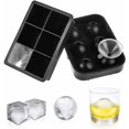 thumbnail image 1 of Ice Cube Trays Silicone Set of 2, Sphere Ice Ball Maker with Lid and Large Square Ice Cube Molds for Whiskey, Reusable and BPA Free (Ice Cube Trays Silicone Set of 2), 1 of 9
