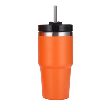 Gobelet Isotherme en Acier Inoxydable pour Café avec Paille, Fini Lustré Poli, Garde Chaud Froid, Tasse Isotherme pour Voiture