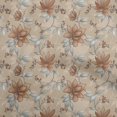 thumbnail image 1 of oneOone Coton Popeline Brun Tissu Floral Rétro Robe Tissu Tissu Imprimé par la Cour 42 Pouces de Large, 1 of 5