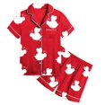 thumbnail image 4 of Pyjama pour Filles Enfant Filles Ensemble de Pyjama Classique en Satin Imprimé Abeille Dessin Animé Haut à Manches Courtes et Short Tenue Enfants Pyjama Rouge 8 Ans-9 Ans, 4 of 4