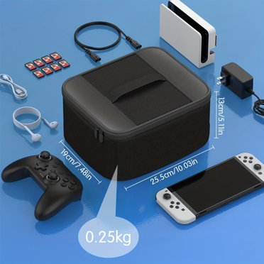Sac de Transport de Rangement Compatible avec Nintendo Switch/ Étui Souple OLED Protecteur de Voyage pour Console Pro Manette Noir