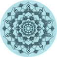 thumbnail image 1 of Ahgly Company Machine Washable Indoor Round Transitional Deep-Sea Green Area Rugs, 6' Round, 1 of 7