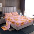 thumbnail image 1 of Christmas Gingerbread King Sheet Set,Cute Gingerbread Man Bed Sheets Set,Xmas Snowflake Flat Fitted Sheet Girls Christmas Gift Sheets,Pink Christmas Decoration, 1 of 6
