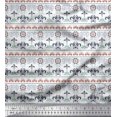 thumbnail image 1 of Soimoi Silk Fabric Leaves & Floral Block Print Sewing Fabric Yard 42 Inch Wide, 1 of 3