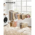 thumbnail image 1 of SONGMICS Clothes Drying Rack, Foldable 2-Level Laundry Drying Rack, Free-Standing Laundry Airer, with Height-Adjustable Wings, 33 Drying Rails, Sock Clips, White and Pink, 1 of 8