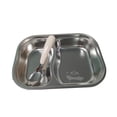 thumbnail image 1 of Aihimol Plateau d'Assiettes Compartimentées en Acier Inoxydable, Plat de Service Compact, Collation pour le Souper, Plats de Camping, 1 of 7
