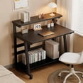 thumbnail image 2 of 39.4 Inch Home Office Desk for Small Space,Rolling Computer Desk with Wheels,Student Study Table for Bedroom., 2 of 2