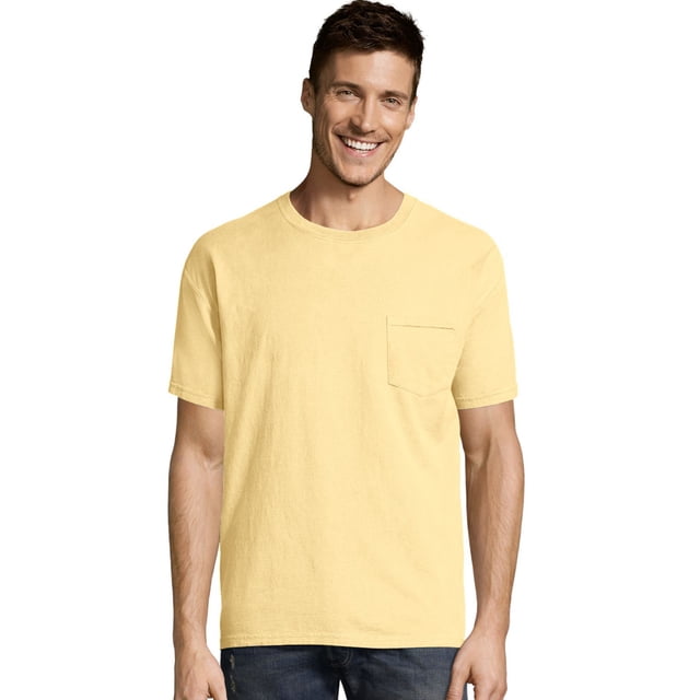 Hanes Mens ComfortWash Garment Dyed Short Sleeve Pocket Tee, S