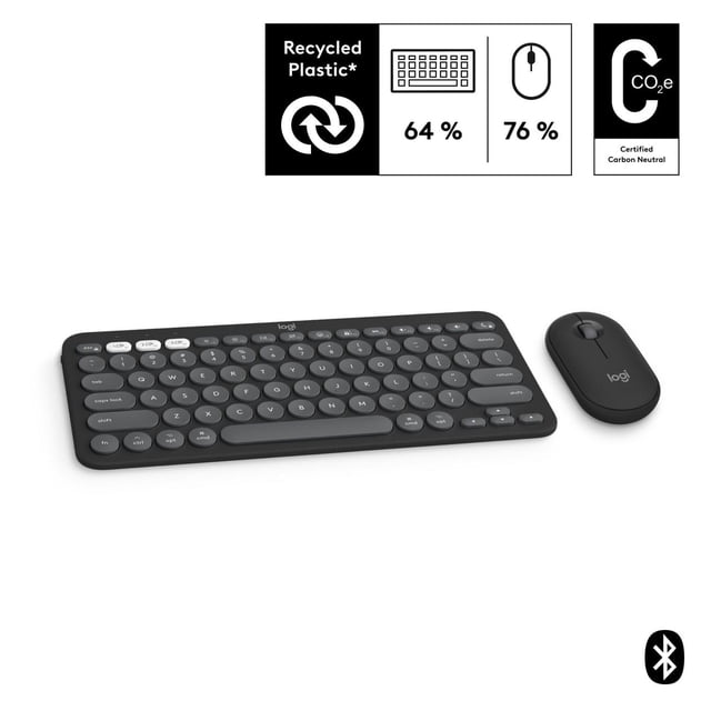 Logitech Pebble 2 Combo, clavier et souris sans fil, discrets et portables, personnalisables - Graphite