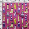thumbnail image 3 of oneOone Polyester Spandex Yellow Fabric Sea Lighthouse Craft Projects Decor Fabric Printed By The Yard 56 Inch Wide, 3 of 5