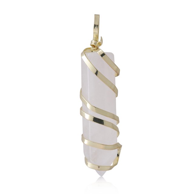 yingyy Wire Wrapped Charm Hanging Pendant Colorful Exquisite Crystal Crafting Necklace Keychains Earrings Accessories White Crystal 1Set