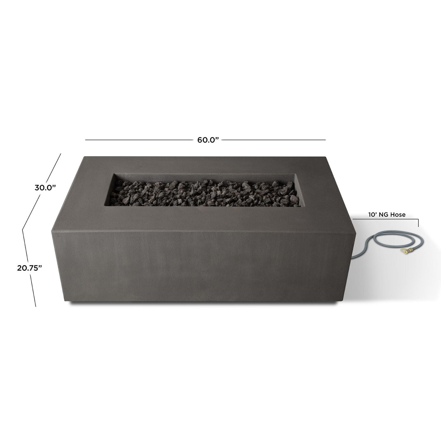 Real Flame Estes 40" Square Concrete Natural Gas Fire Pit Carbon by Jensen Co.