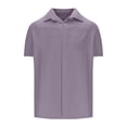 thumbnail image 4 of asjyhkr Mens Beach Button down Shirts Casual Stretch Collared Summer Travel Short Sleeve Tops, 4 of 5