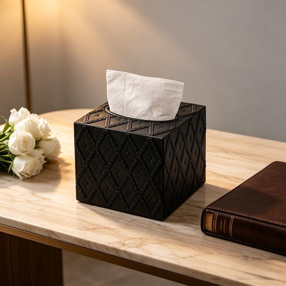 Sentmoon Tissue Box Cover Square 1pcs Tissue Box Holders tissue storage box household or car office toilet paper storage box Multi purpose storage box Desktop Refillable Tissue Holders