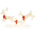 thumbnail image 1 of Costway Renne de Noël Lumineux avec Lumières DEL et Piquets à Nœuds Rouges, 1 of 10