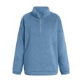 thumbnail image 5 of Yuyuzo Womens Fuzzy Fleece Sweatshirts Plus Size Half Zip Long Sleeve Oversized Pullover Tops, 5 of 5