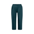 thumbnail image 4 of Timegard Womens Capri Pants Straight Leg Elastic Waisted Button Summer Casual Crop Pants with Pockets, 4 of 4
