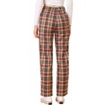thumbnail image 3 of Unique Bargains Women's Christmas Plaid Pockets Elastic Waist Straight Leg Pant, 3 of 8