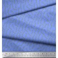 thumbnail image 3 of Soimoi Blue Rayon Fabric Beech Leaves Decor Fabric Printed Yard 58 Inch Wide, 3 of 3