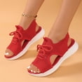 thumbnail image 2 of CHGBMOK Womens Sandals Summer New Solid Color Wedge Heel Fish Mouth Strap Sandals Sizes 36-42, 2 of 7