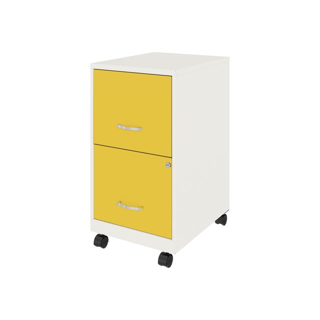 Hirsh Soho Smart File Space Solutions - Classeur Vertical - mobile - 2 Tiroirs - Métal - Blanc Perle, Chardonneret