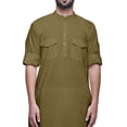 thumbnail image 2 of Atasi Kurta Asymétrique Chemise Décontractée Boutonnée Coton Kurta Décontractée Homme, 2 of 5