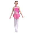 thumbnail image 1 of Oyolan Robe de Patinage Artistique Sans Manches à Paillettes en Maille Florale pour Filles Enfants Rose 16, 1 of 7