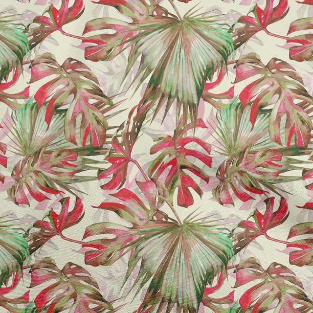 oneOone Viscose Jersey Red Fabric Leaves Sewing Craft Projects Fabric Prints By Yard 60 Inch Wide