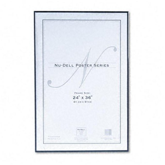 Nu-Dell Metal Poster Frame Plastic Face 24 x 36 Black