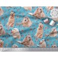 thumbnail image 3 of Soimoi Poly Georgette Fabric Floral,Book & Golden Retriever Dog Decor Fabric Printed Yard 42 Inch Wide, 3 of 3