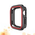 thumbnail image 2 of Étui de Protection en Silicone pour Montre Intelligente, Cadre Protecteur de Montre Compatible avec Apple Watch 40 mm (Noir et Rouge), 2 of 8