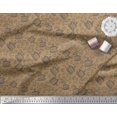thumbnail image 3 of Soimoi Brown Poly Georgette Fabric Coffee Food Printed Fabric 1 Yard 42 Inch Wide, 3 of 5
