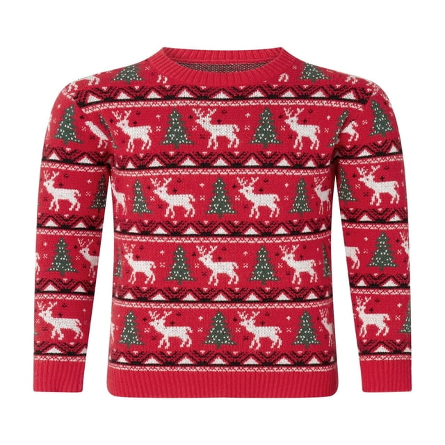 Matching Family Christmas Sweaters Long Sleeve Reindeer Pullovers