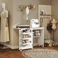 thumbnail image 2 of HOMCOM Folding Sewing Table Mobile Sewing Machine Cabinet with Shelf White, 2 of 10