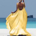 thumbnail image 2 of Women Boho Maxi Solid Sleeveless Long Backless Dress Evening Party Beach Dress, 2 of 2